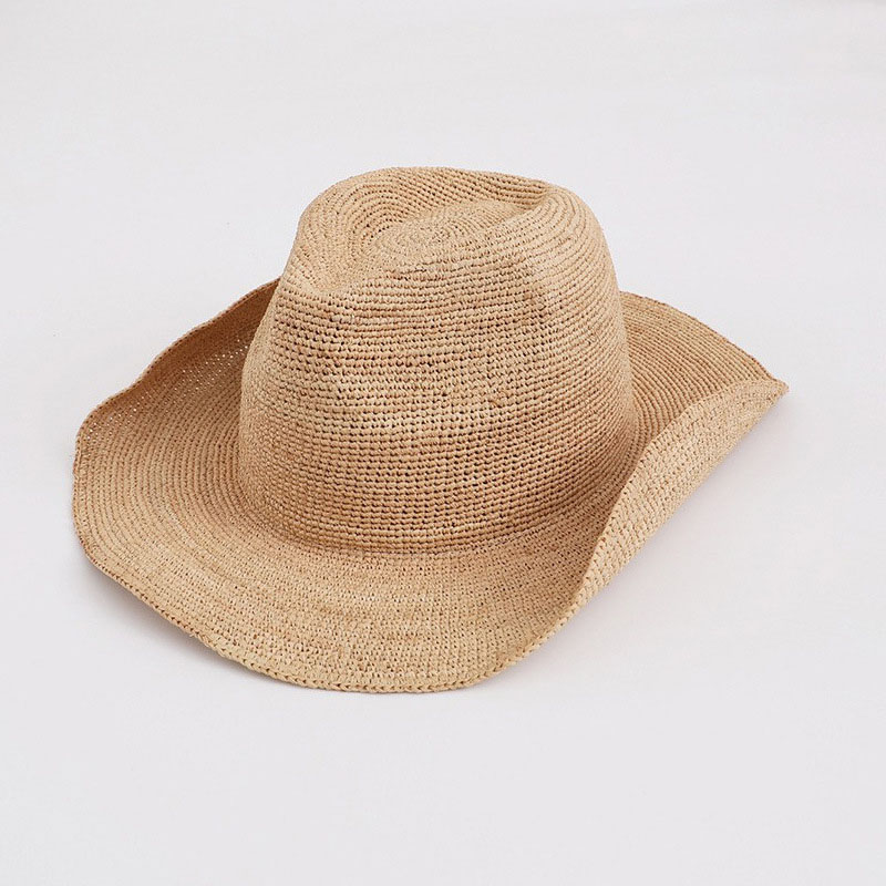 Cowboy Hat Straw - Cappello di paglia di rafia naturale