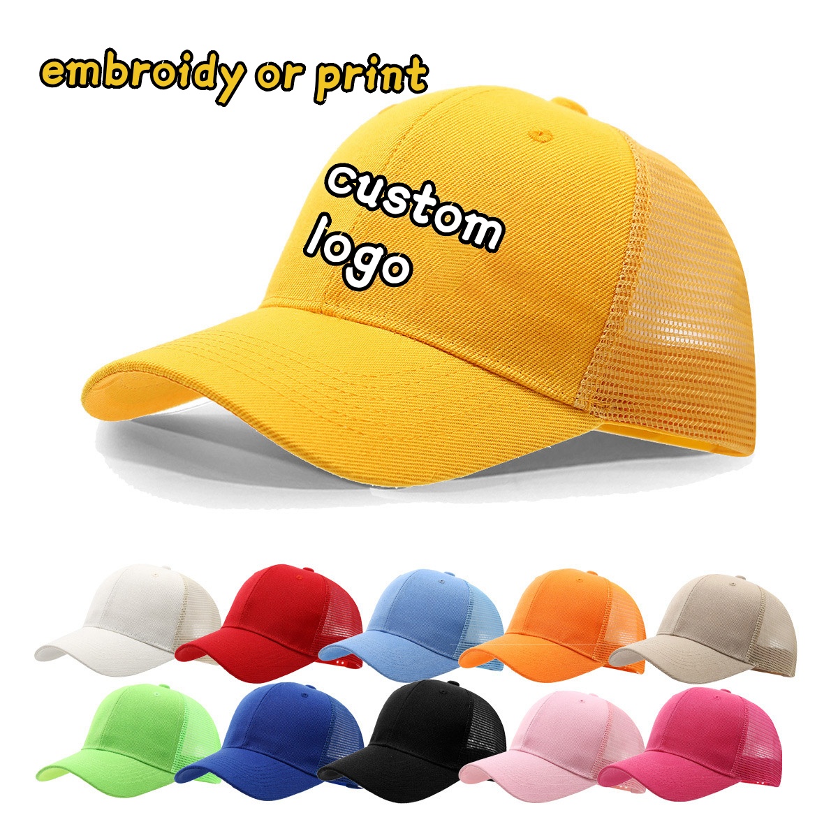 Trucker Cap Mesh - Cappello a rete estivo in tinta