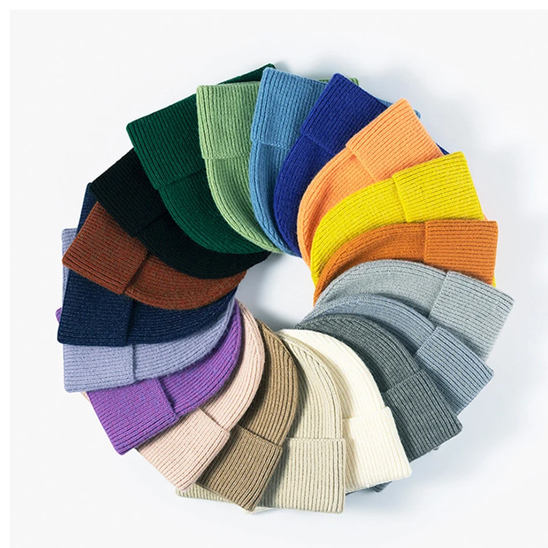 Beanie Cuffed Knit - 24 colori cappelli invernali per donna