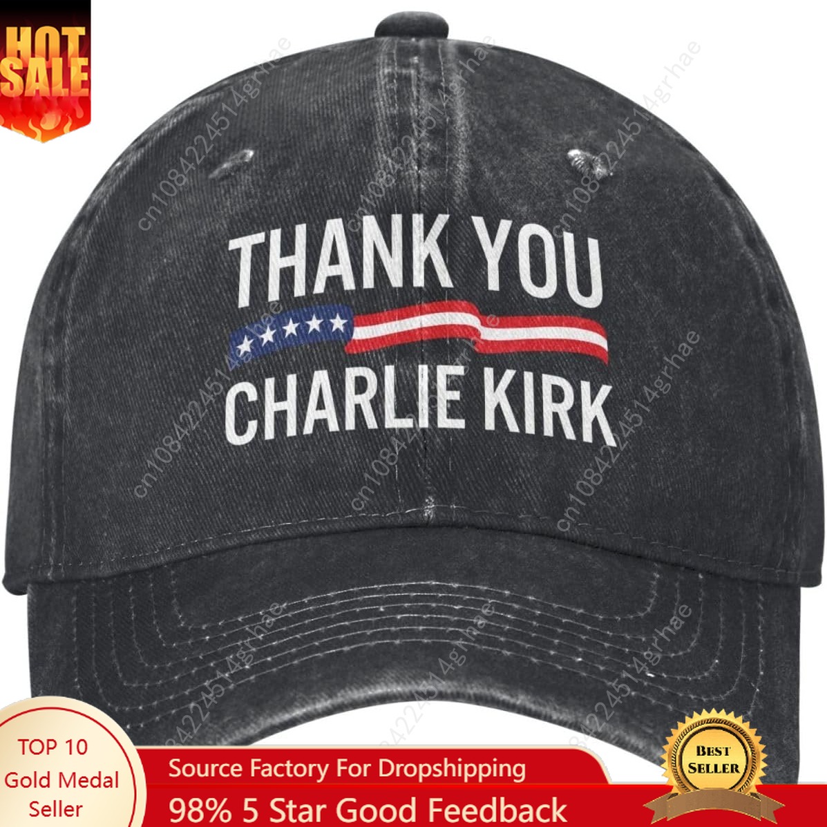 Dad Hat Cotton - Trewrdt Thank You Charlie Kirk Cappello