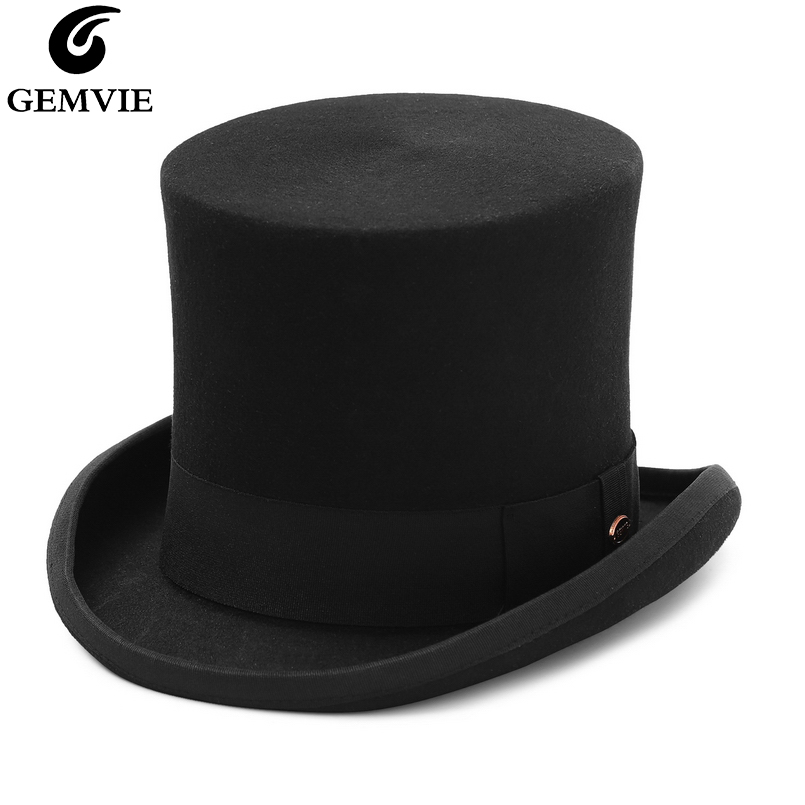 Fedora Hat Wool - GEMVIE 17 centimetri 100% Feltro di