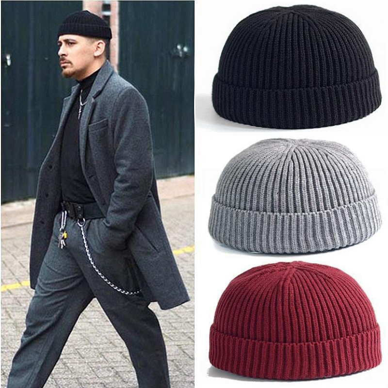 Beanie Cuffed Knit - Cappello Invernale Lavorato a Maglia, Caldo,