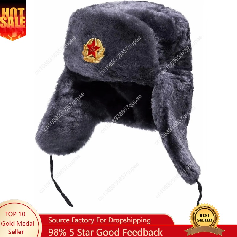 Winter Trapper Hat - Cappello Ushanka BELEON in Pelliccia Russa