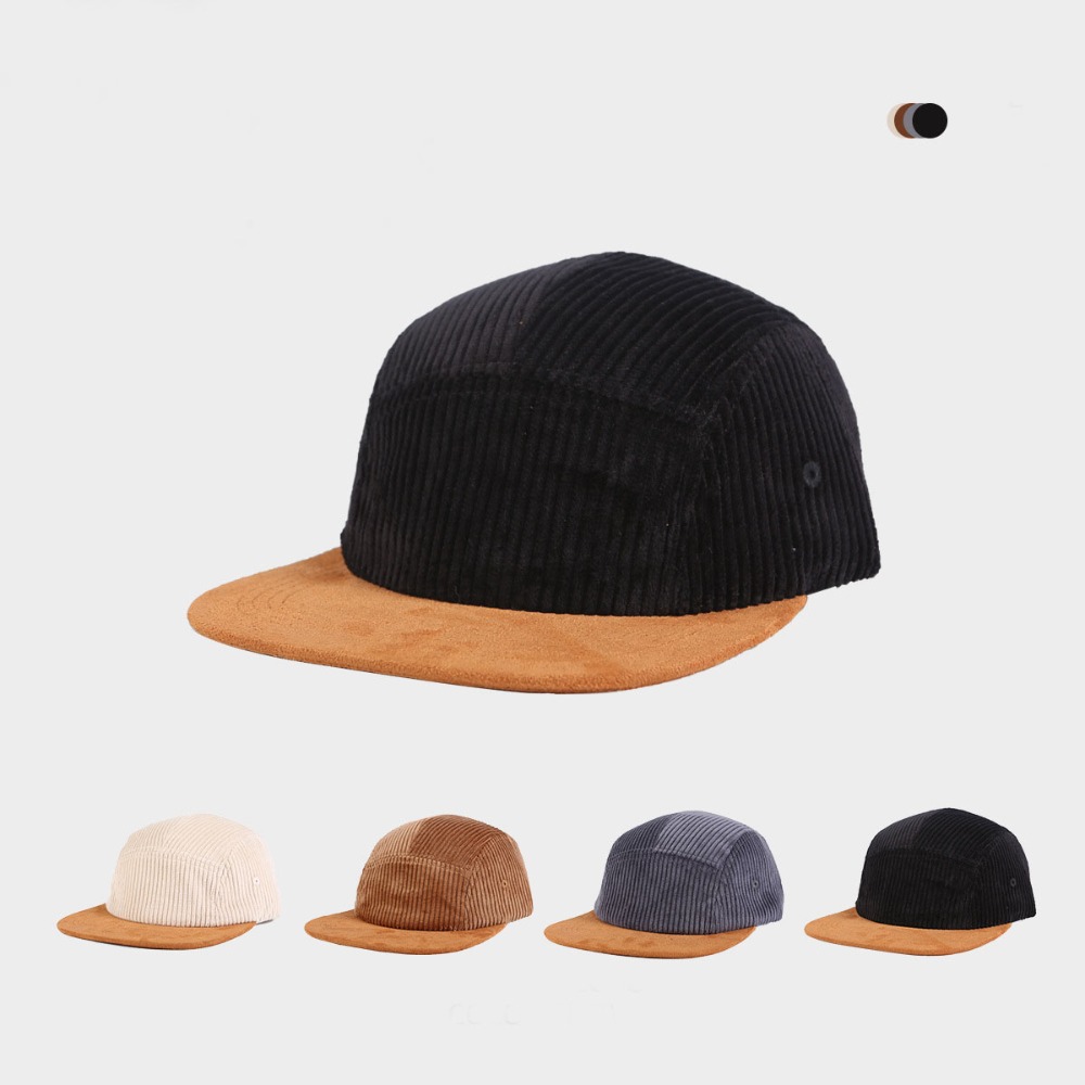 Corduroy Cap 5 Panel - Cappellino da Baseball Versatile Retrò con