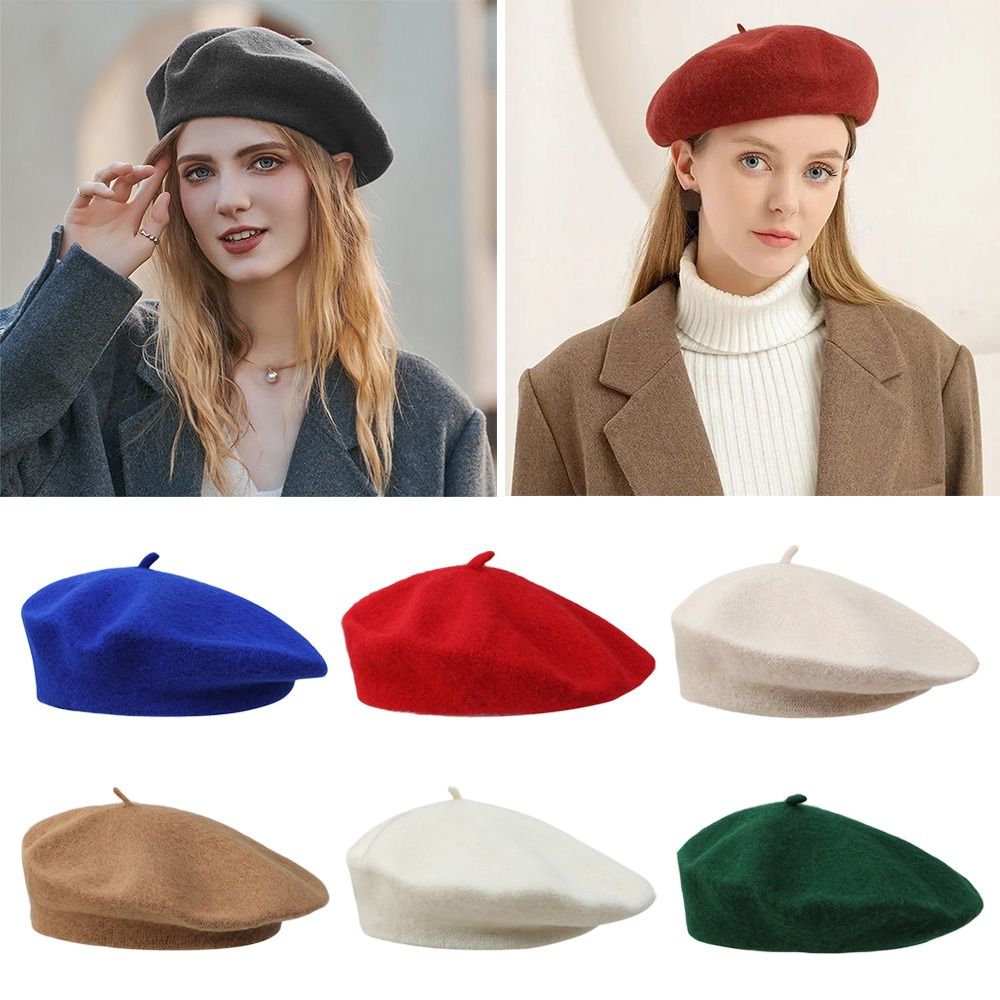 Beret French Wool - Cappello berretto di lana invernale caldo
