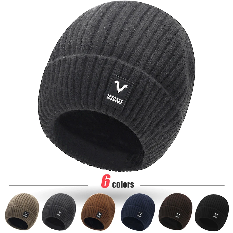 Beanie Cuffed Knit - Berretto da uomo Slouchy lavorato a