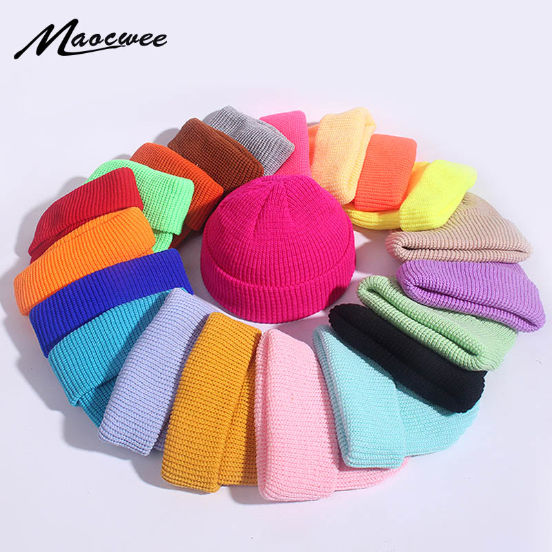 Beanie Cuffed Knit - Unisex Bambino di Inverno A Costine