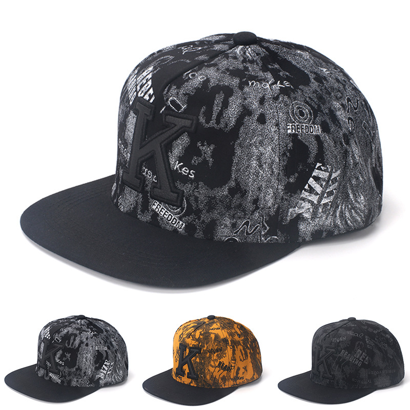 Snapback Hat Flat - K lettera Hip Hop berretti da