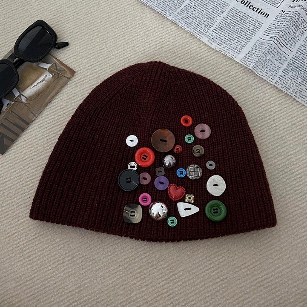 Berretto Colorato con Bottoni, - Beanie Cuffed Knit recensione e prezzo