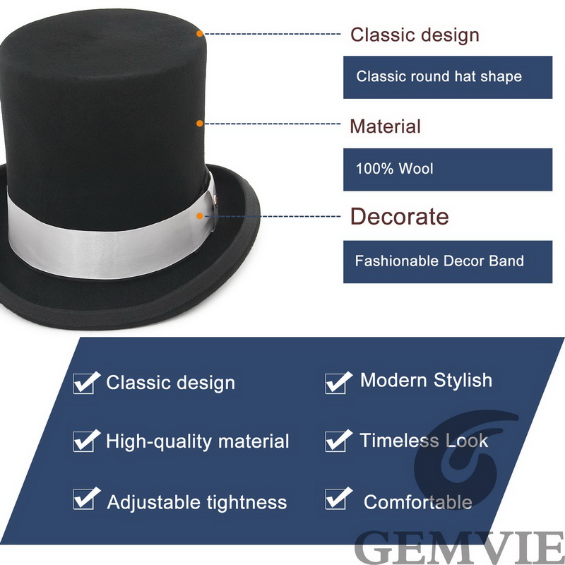 GEMVIE 17 centimetri 100% Felt - Fedora Hat Wool recensione e prezzo