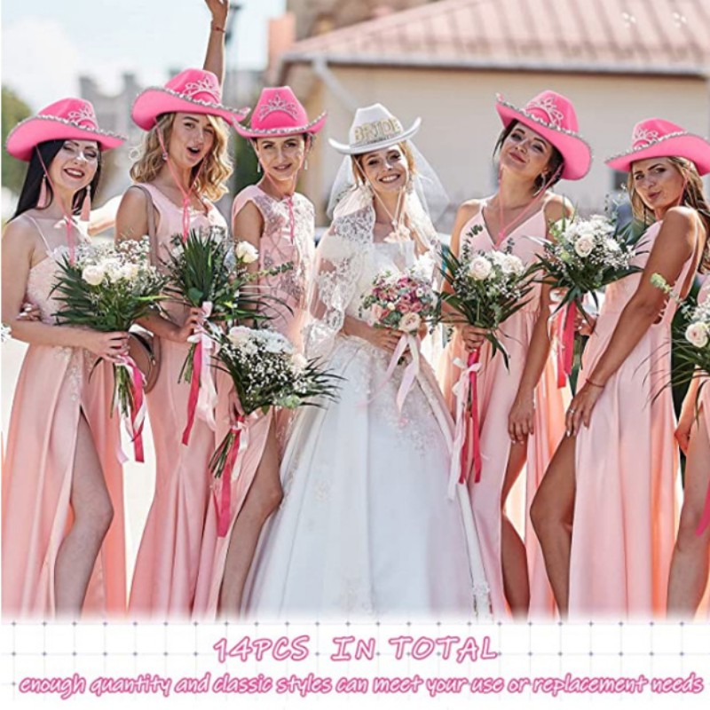 Rosa/bianco sposa per essere r - Cowboy Hat Straw recensione e prezzo