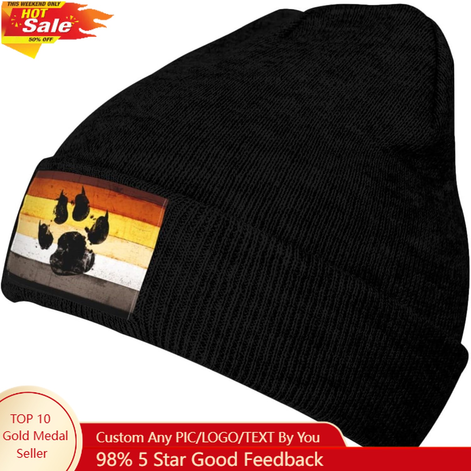 Bandiera gay Zampa d'orso LGBT - Beanie Cuffed Knit recensione e prezzo